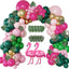 Kit Guirnalda Arco Globos Flamenco 156 Pzas Confeti Rosa Verde Dorado