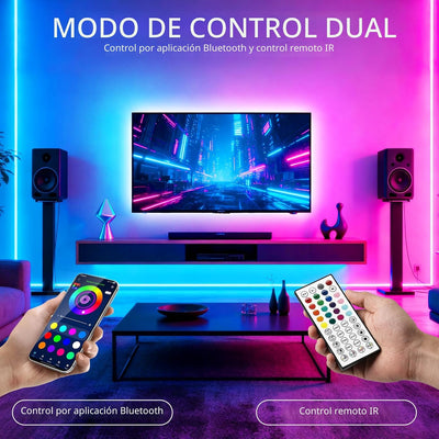 Tira luces LED RGB con app control remoto 100pies