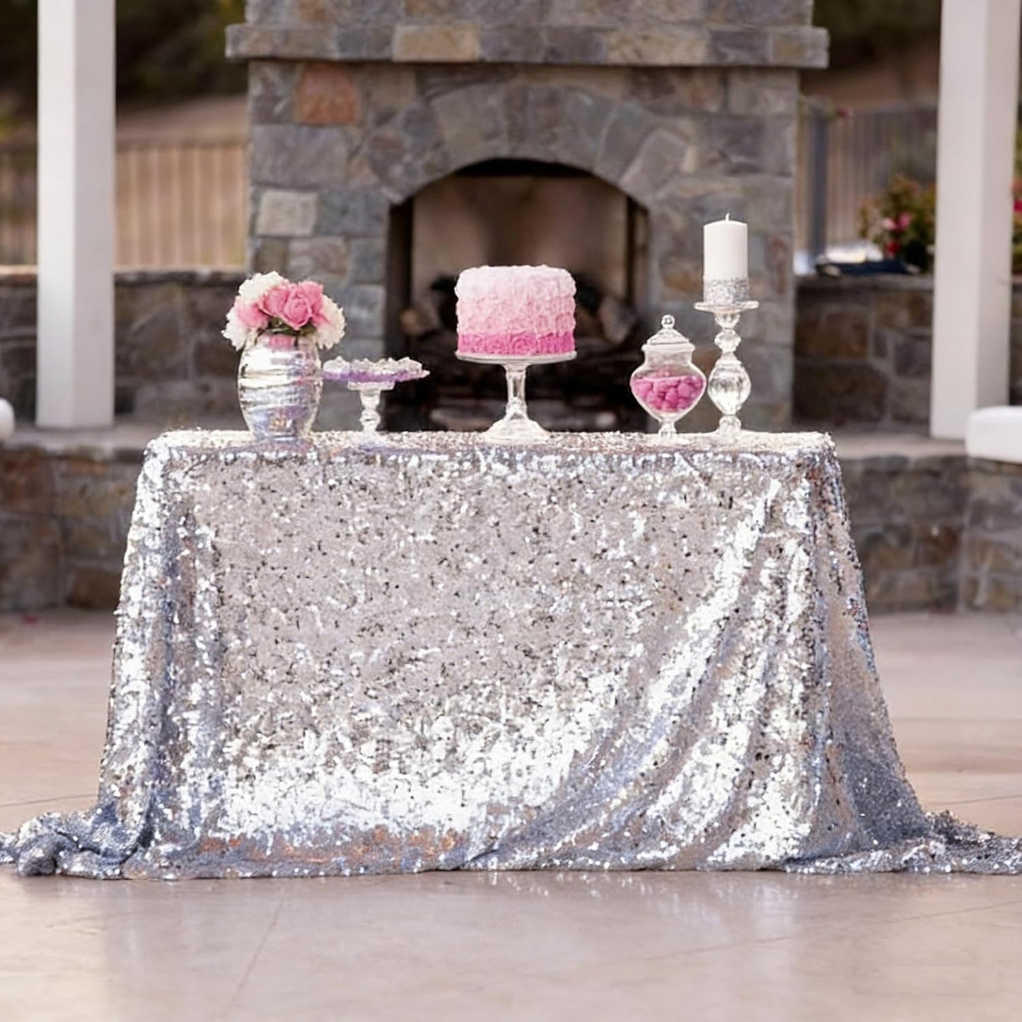Mantel rectangular lentejuelas para mesa