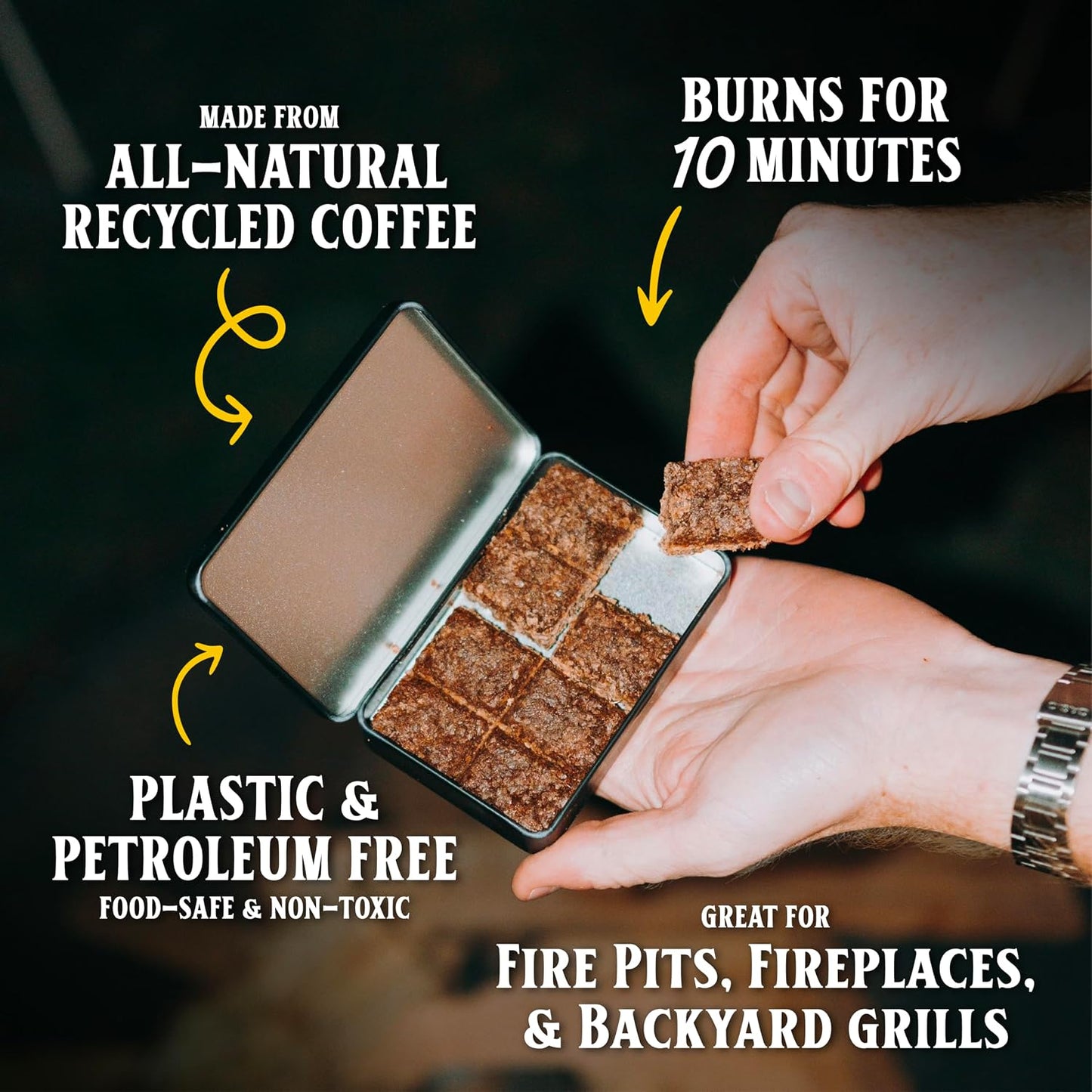 Iniciador fogata café reciclado para exterior e interior 8 unidades