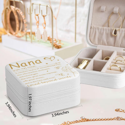Estuche joyería cuero blanco con espejo