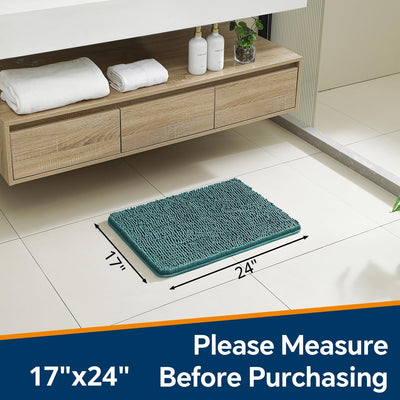 Alfombra baño verde azulado 17x24pulg antideslizante felpa gruesa