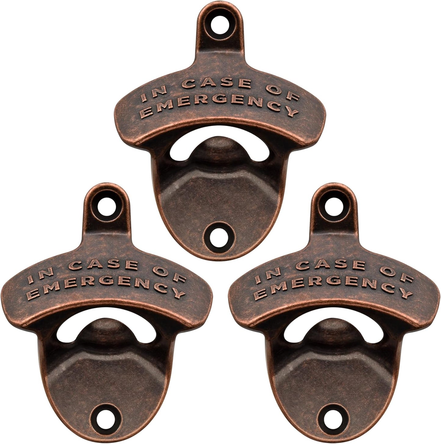 Abridor botellas pared cobre antiguo set 3