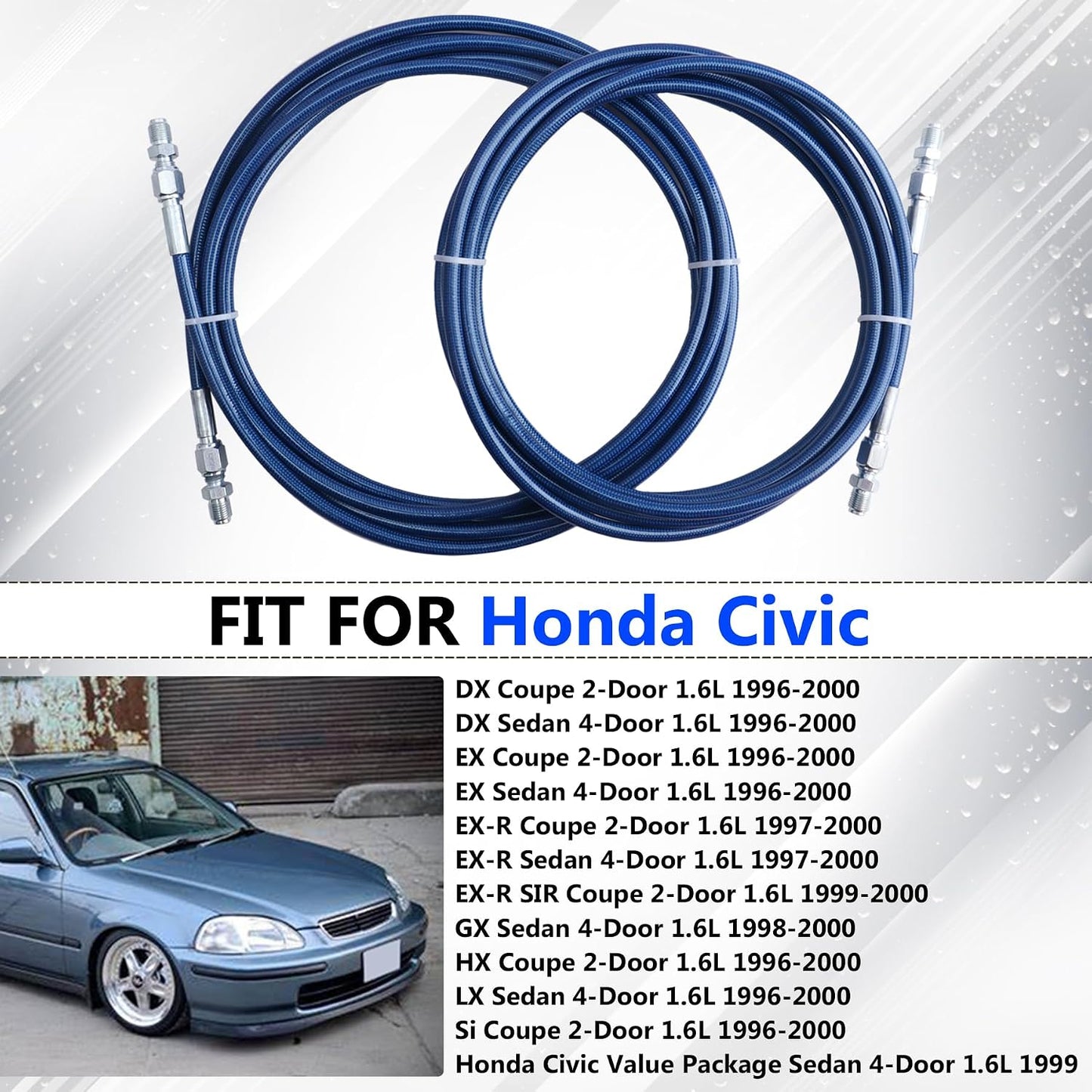 Kit frenos traseros flexibles acero inox Honda Civic EK