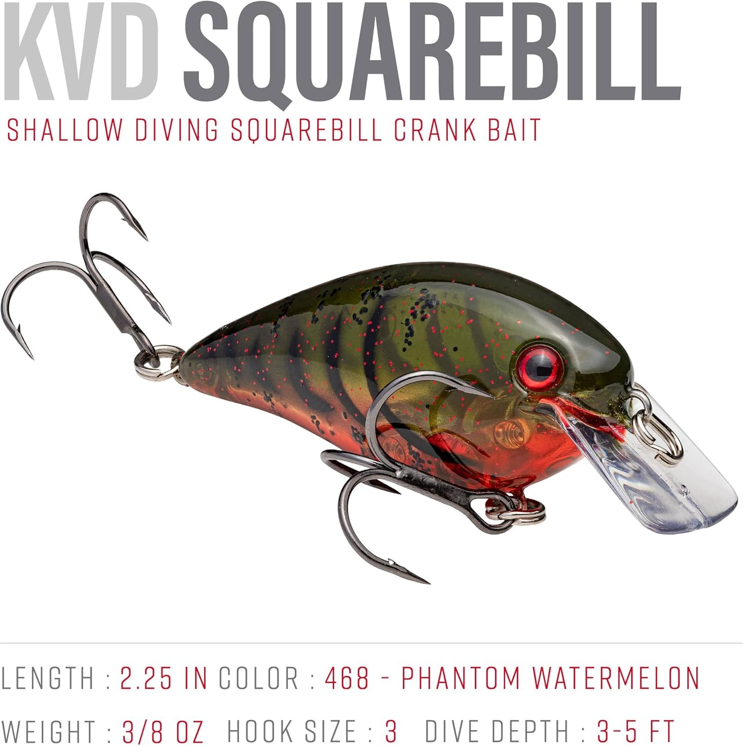 Señuelo pesca KVD 1.5 Hard Knock 3/8oz ojos 3D
