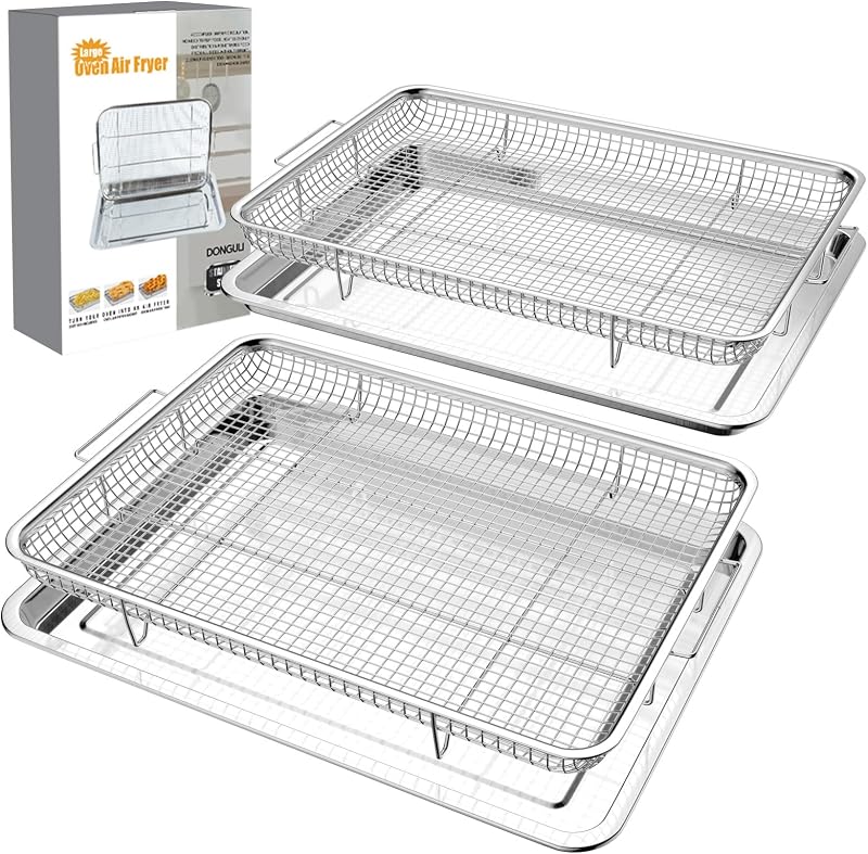 Cesta freidora aire 12.8x9.6" set 2 acero inox