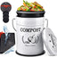 Contenedor compost sin olores con tapa y bolsas blanco
