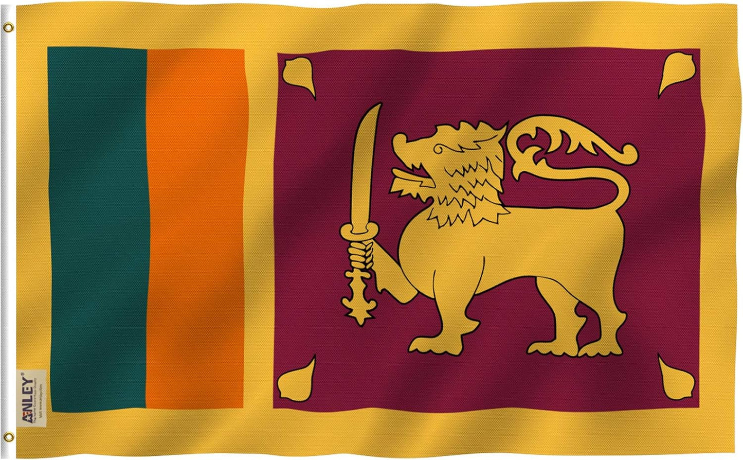 Bandera Sri Lanka 3x5ft poliéster doble costura ojales latón