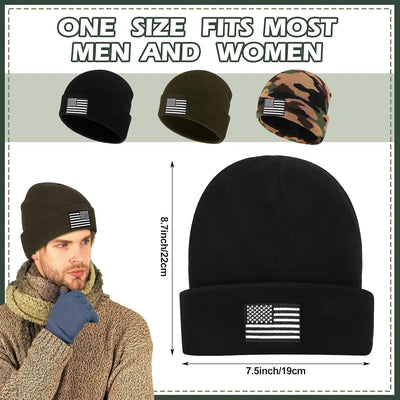 Gorro calavera bandera USA invierno acrílico senderismo