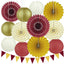 Set 13 decoraciones fiesta granate dorado faroles pancarta