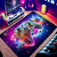 Alfombra 3D transparente con gamepad sala set