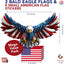 Adhesivo bandera USA 8x4pulg impermeable con águila pack 2