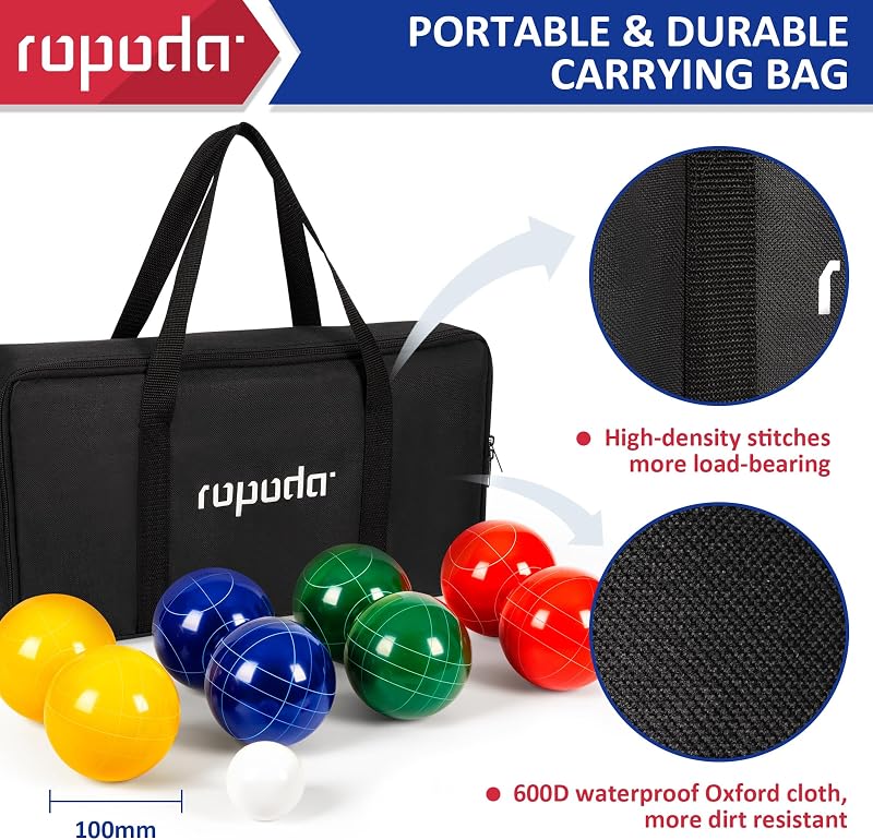 Set bochas 3.937pulg 8 bolas resina bolsa transporte