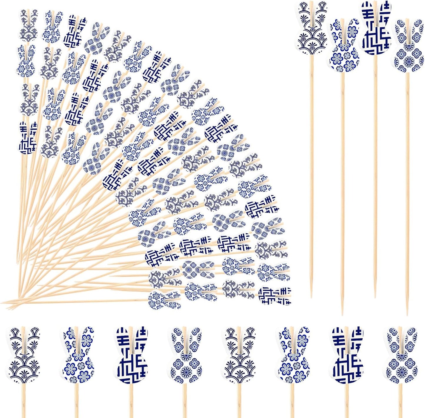 Palillos de madera de conejo chinoiserie 160 piezas para fiestas de Pascua