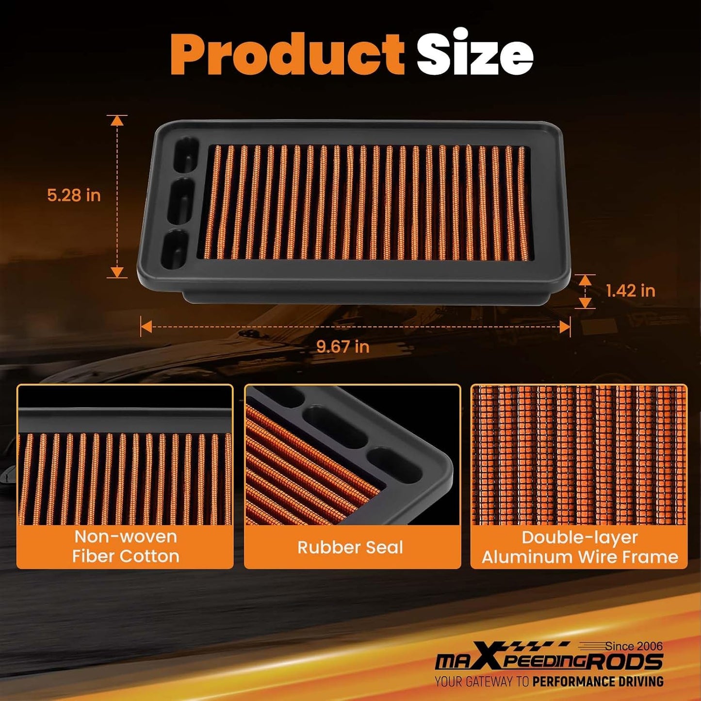 Filtro aire motor Honda CRV 17-22 lavable reutiliz.