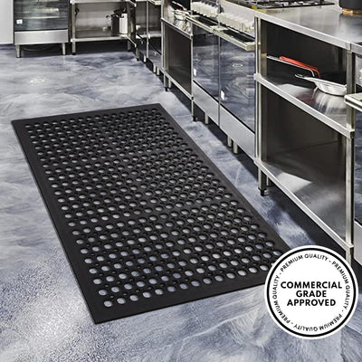 Tapete antifatiga goma con drenaje 32x47pulg
