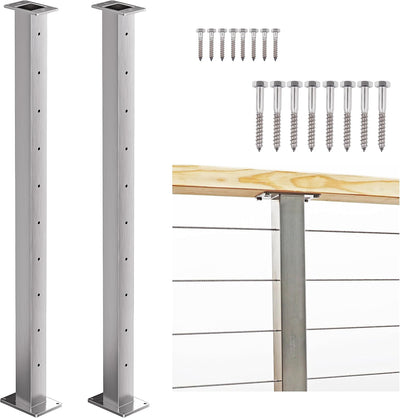 2 Barandillas Acero Inox Nivel 42pulg Perforado 1/8pulg