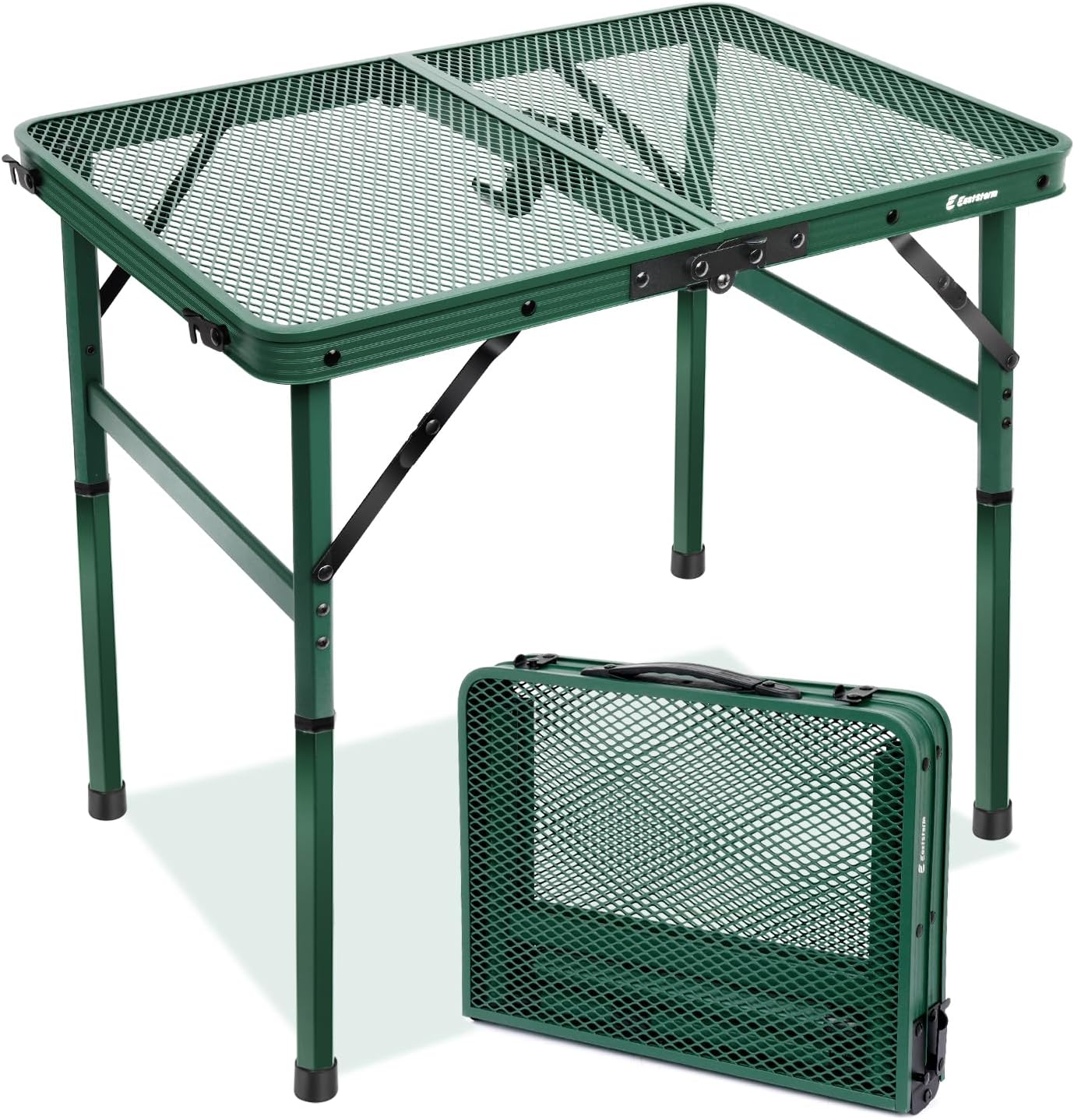 Mesa plegable 2ft altura ajustable malla verde portátil