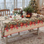 Mantel navideño 60x120pulg rojo bayas acebo impermeable vintage