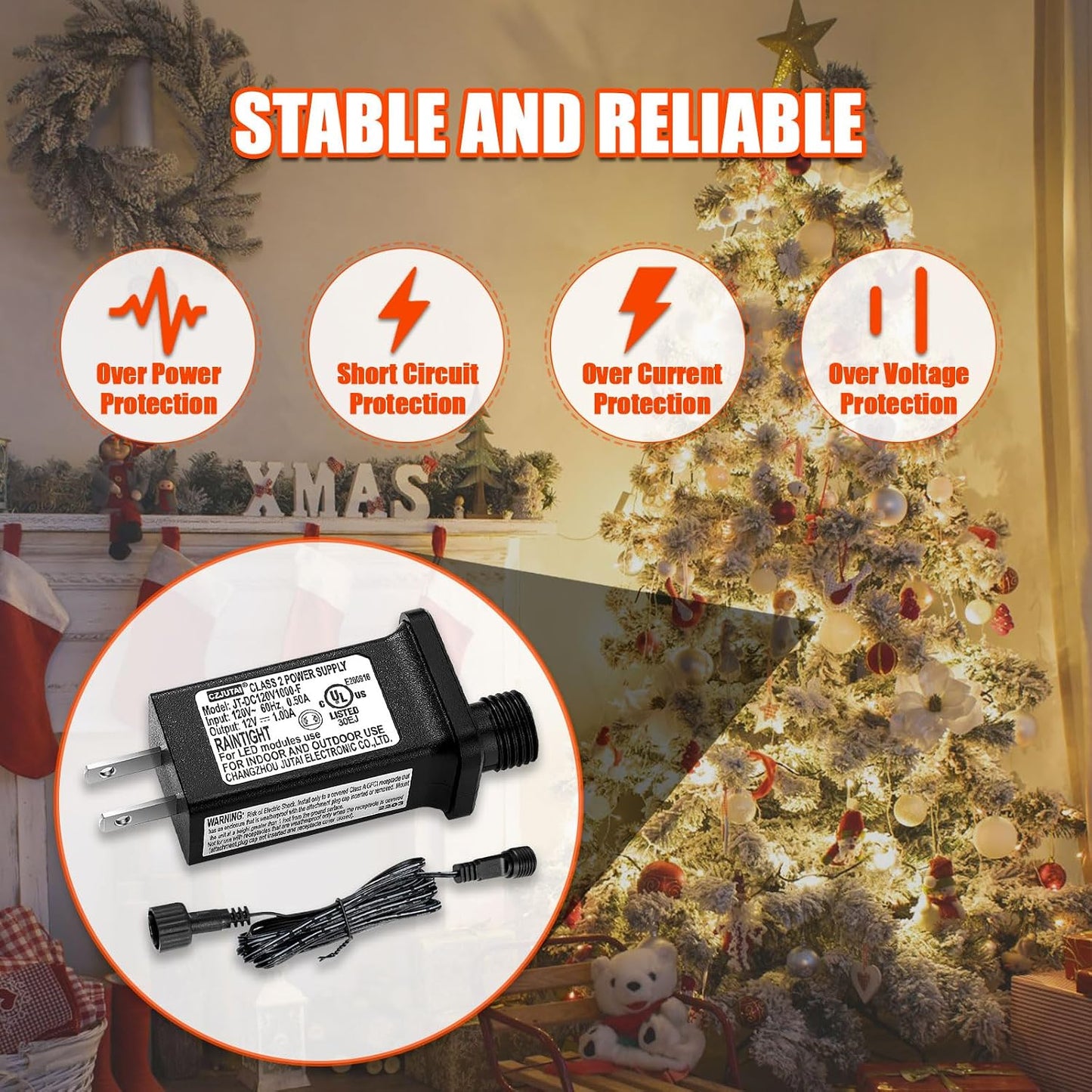 Controlador LED 12V con cable IP44 luces Navidad