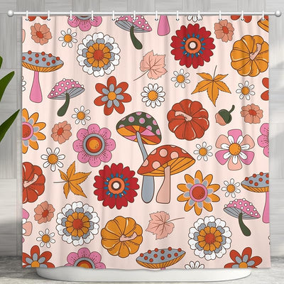 Cortina ducha floral bohemia girasol vintage 12