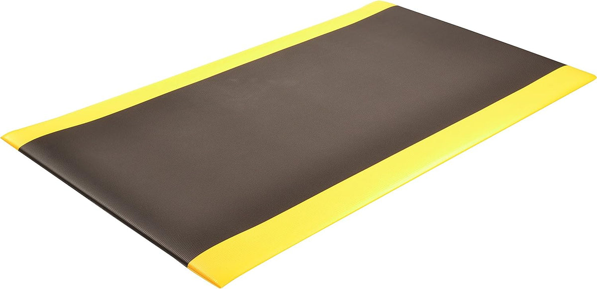 Esterilla antifatiga acanalada 2x3ft Negro/Amarillo