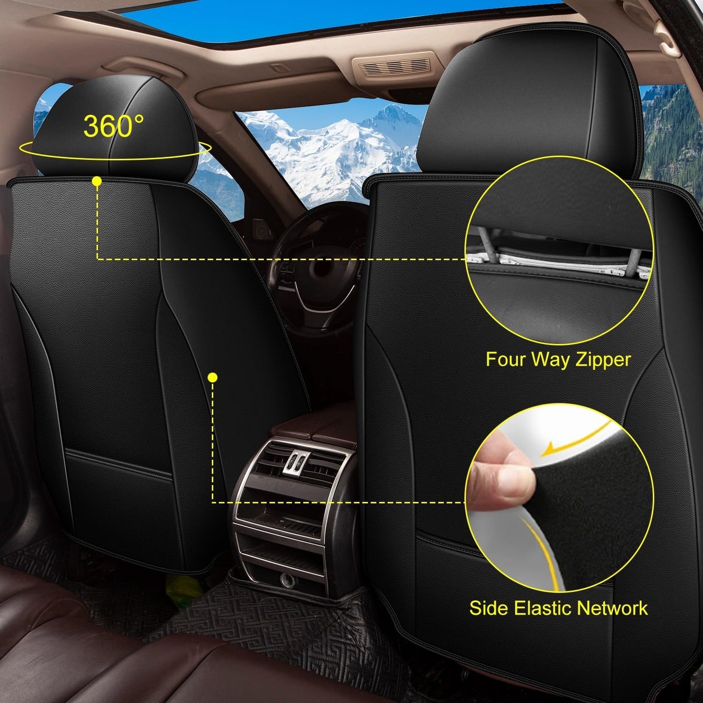 Fundas asiento cuero impermeable Chevy Blazer 19-26 negro