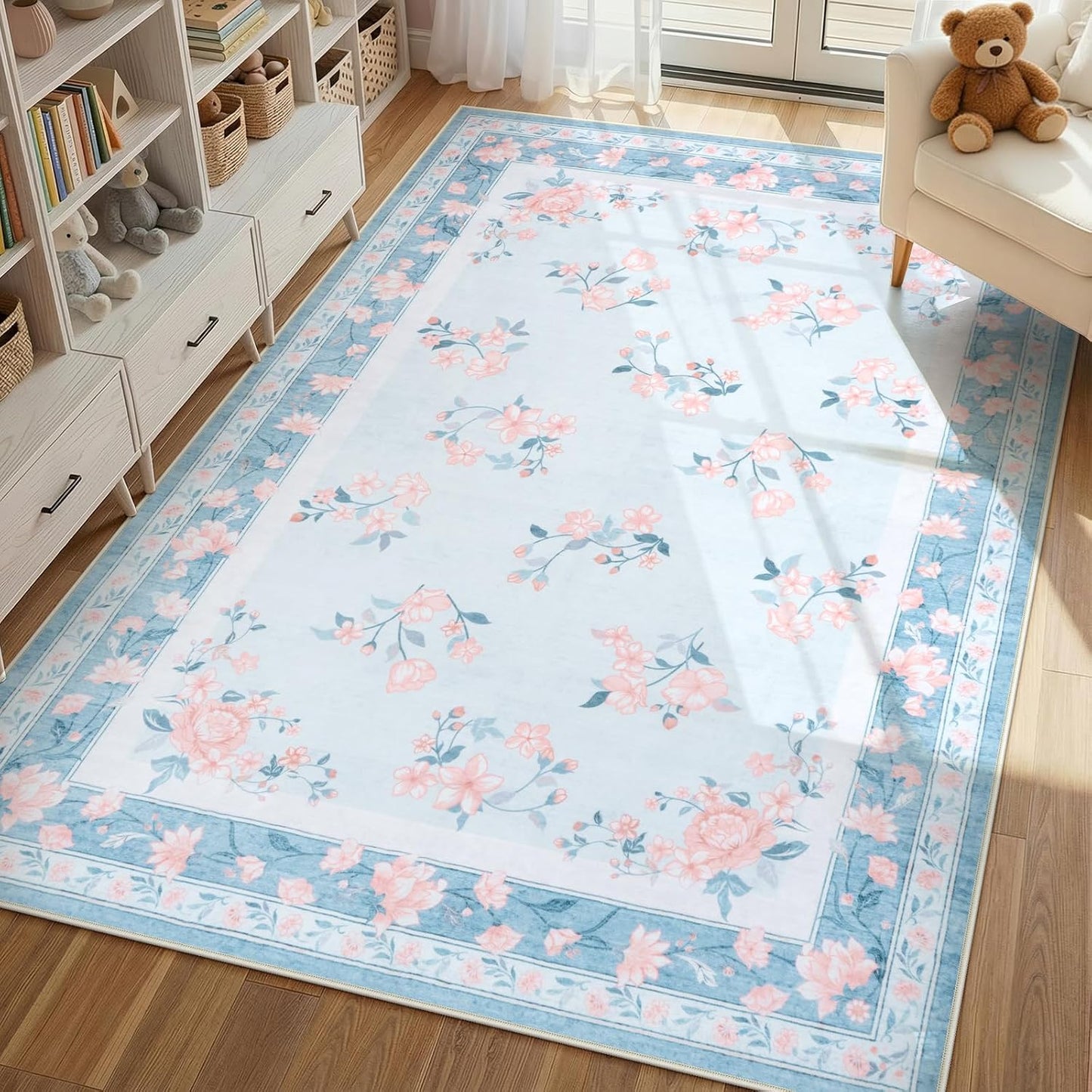 Alfombra lavable 5x7ft campo francés antiderrap