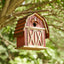Casa pájaros colgante madera rojo lavado 10.25" exterior
