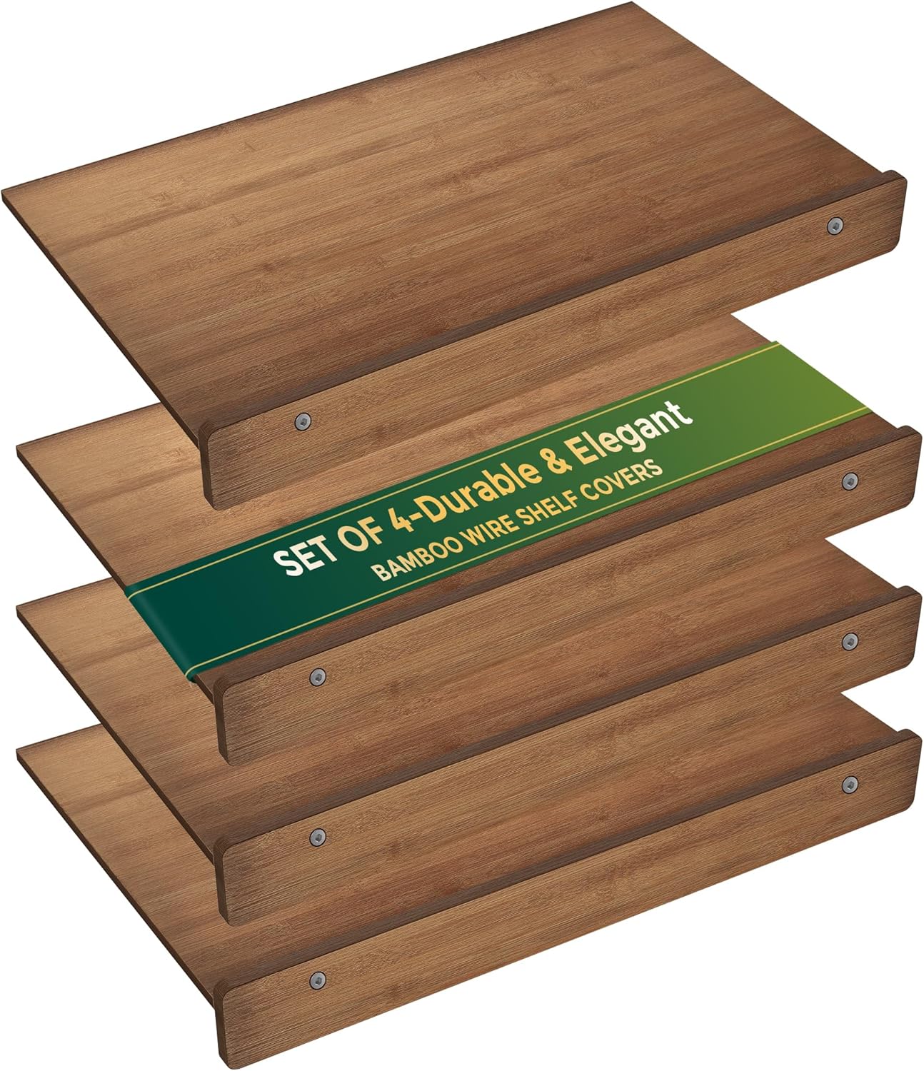 Fundas alambre bambú para estante 24x16pulg set 4