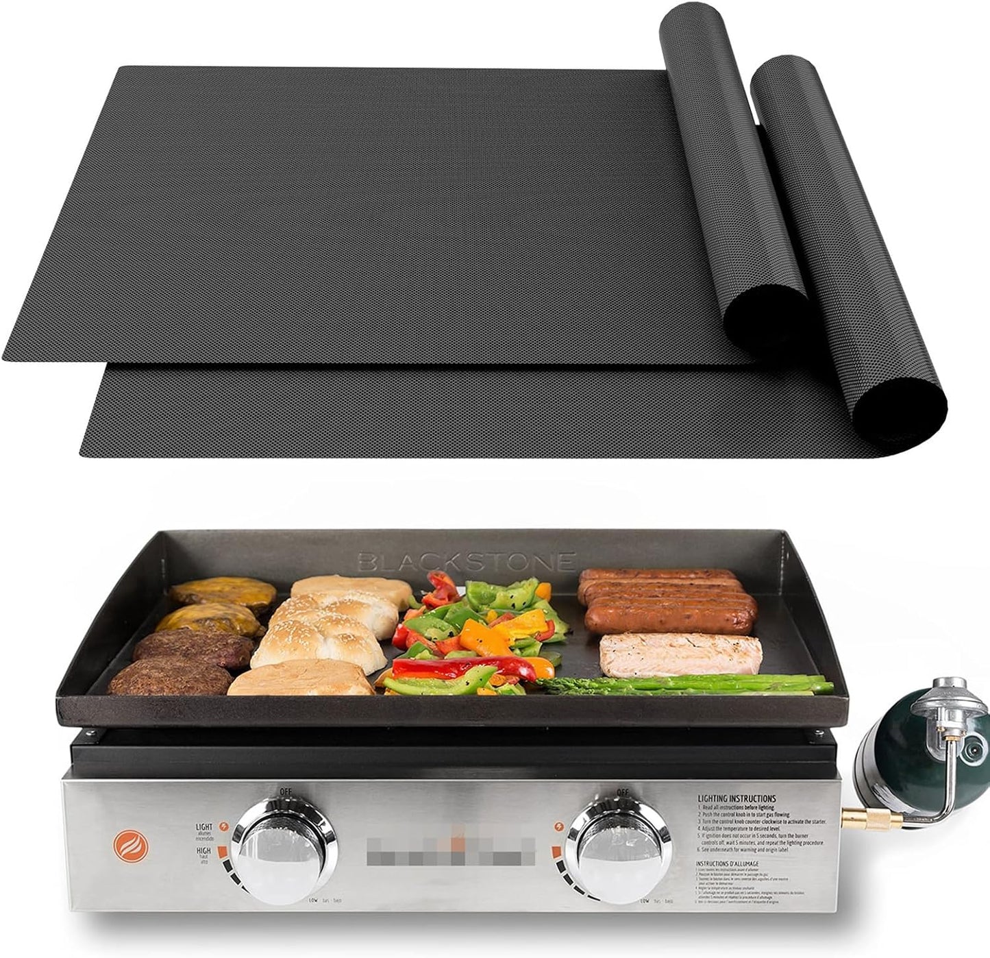 2 Alfombrillas antiadherentes Blackstone 22" reutilizables
