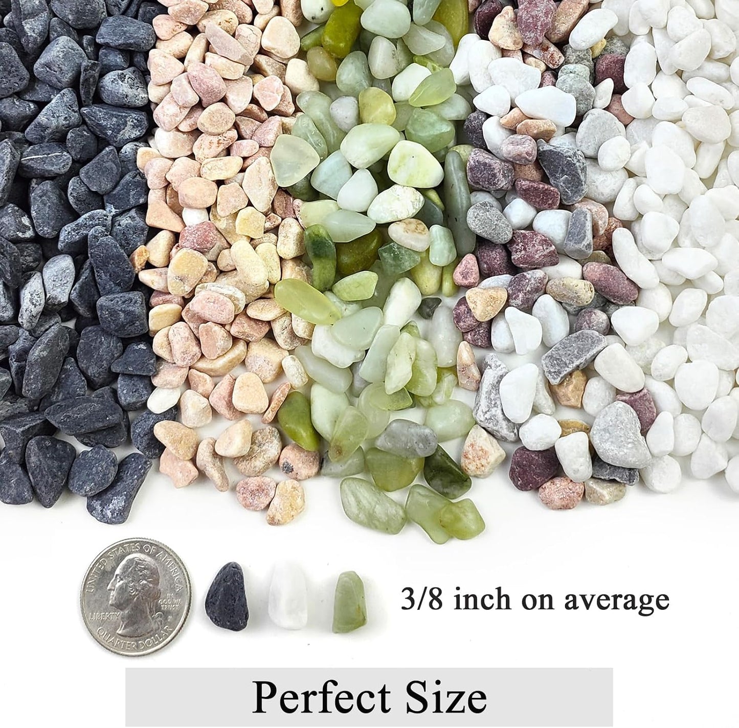 Guijarros decorativos 3/8" para suculentas y jardín
