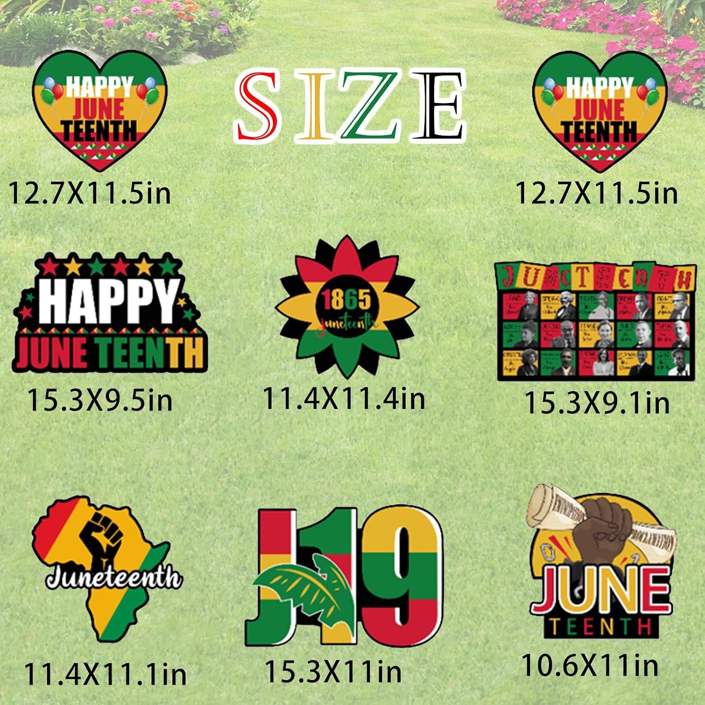8 Pzas Decoración Juneteenth Impermeable para Césped