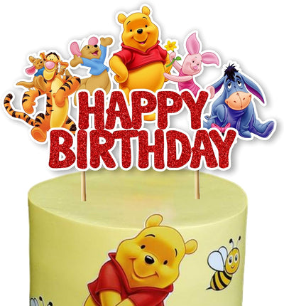 Topper pastel Winie Pooh fiesta cumpleaños temática