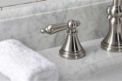 Grifo lavabo latón níquel cepillado con manija palanca