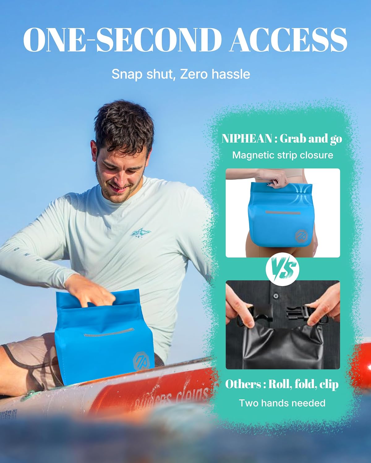Riñonera impermeable IPX7 2.5L con cierre magnético