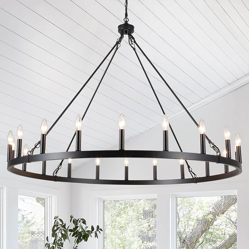 Candelabro negro 47.2pulg 20 luces industrial sala de estar