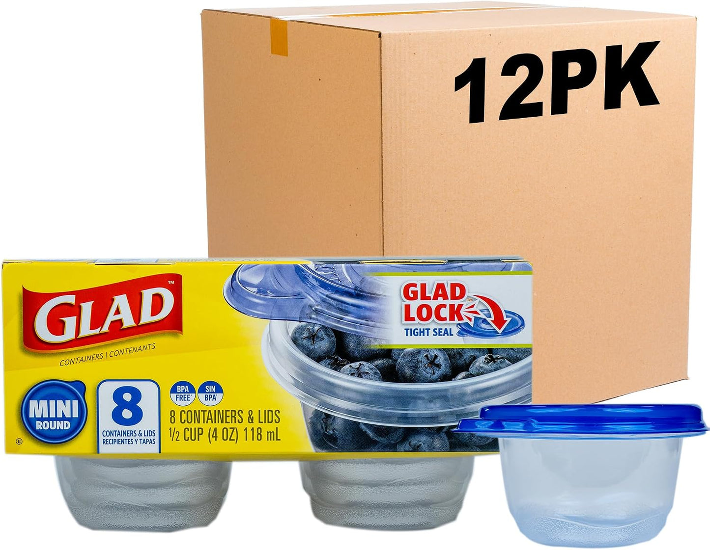 8 Unids Contenedor Alimentos 4oz Sello Hermetico