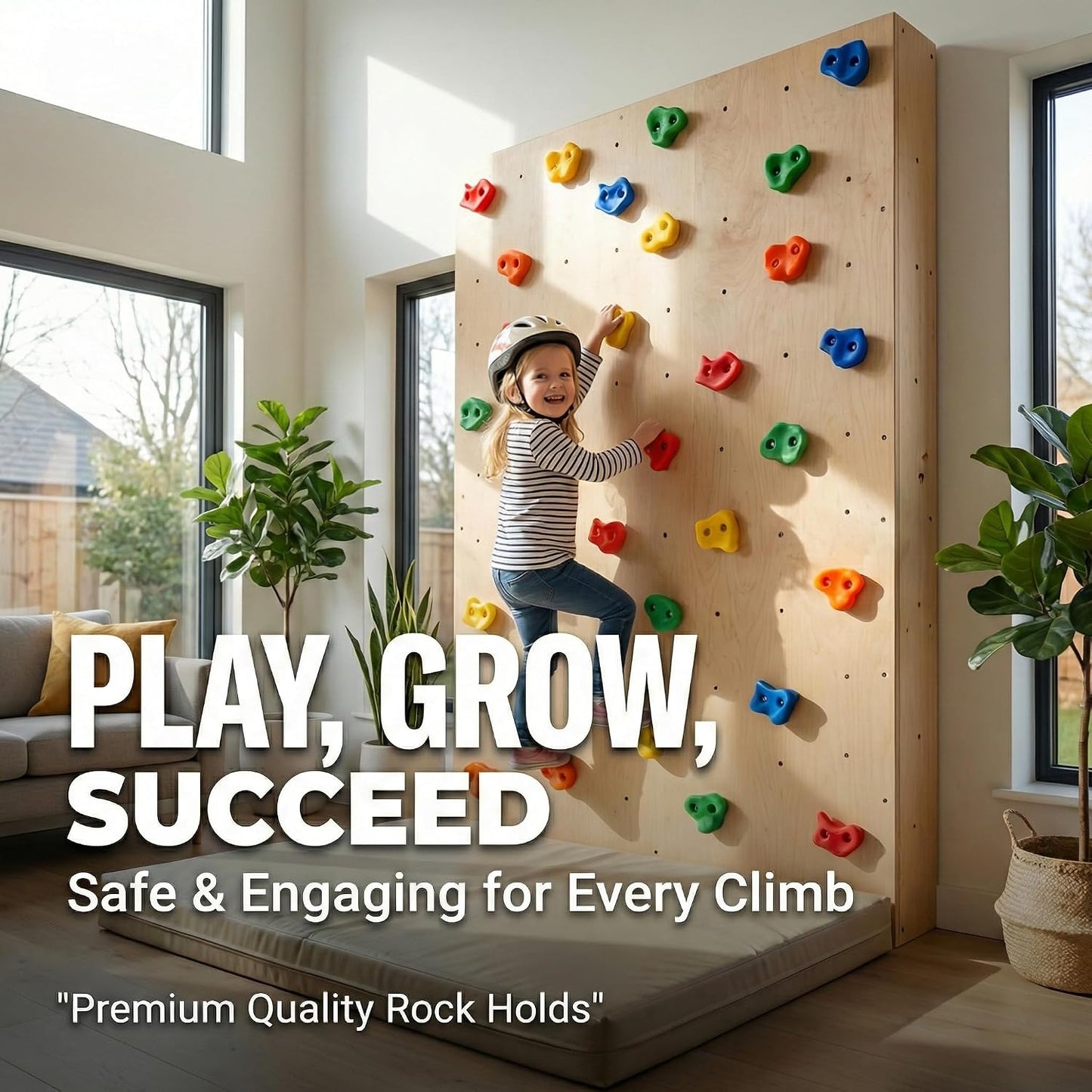 Piedras escalada infantil coloridas con hardware