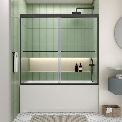 Puerta ducha deslizante 56-60pulg x58pulg vidrio templado