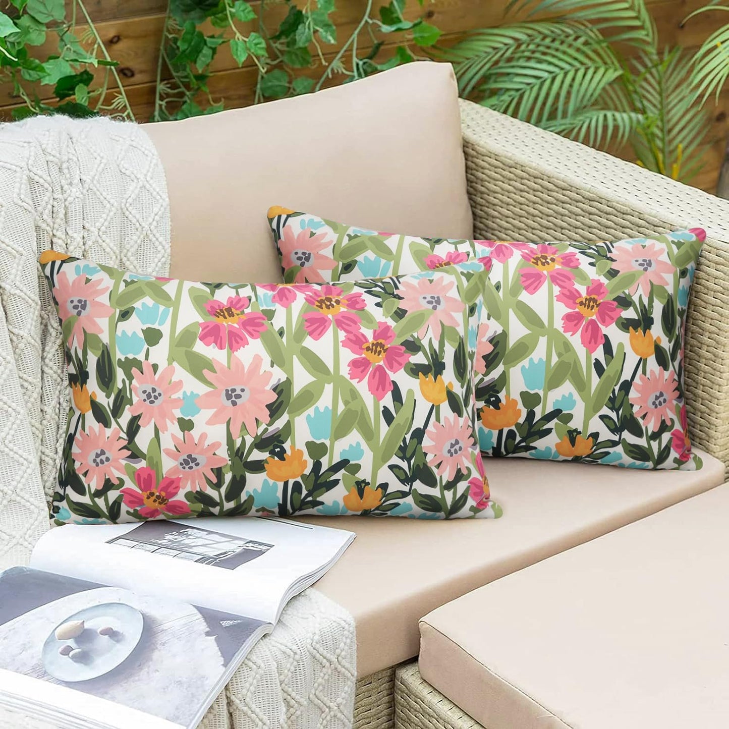2 Pzas Fundas Almohada Impermeables Estampado 12x20"