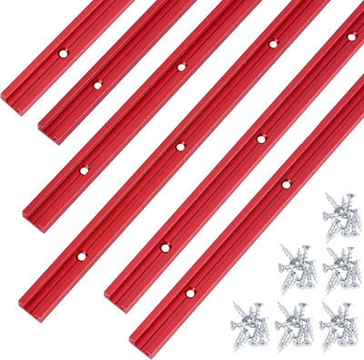 Pista en T 36pulg doble corte carpintería 6uds color rojo