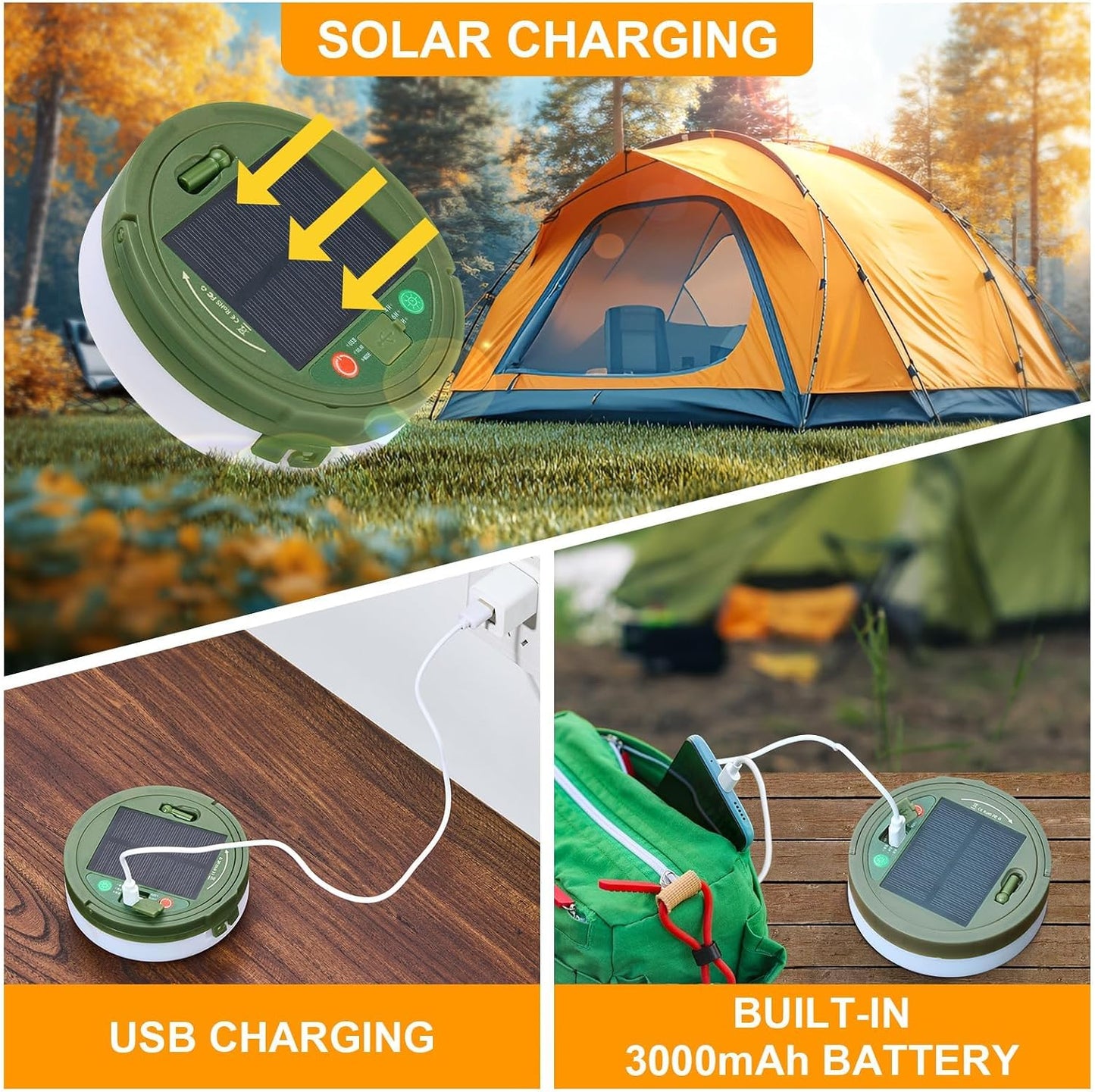 Luces cadena solar 33pulg 13 modos LED recargable