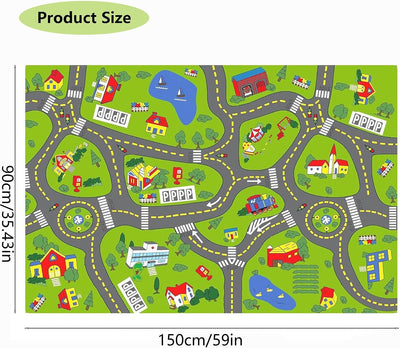 Alfombra antideslizante para niños 3x5ft juego autos dormitorio