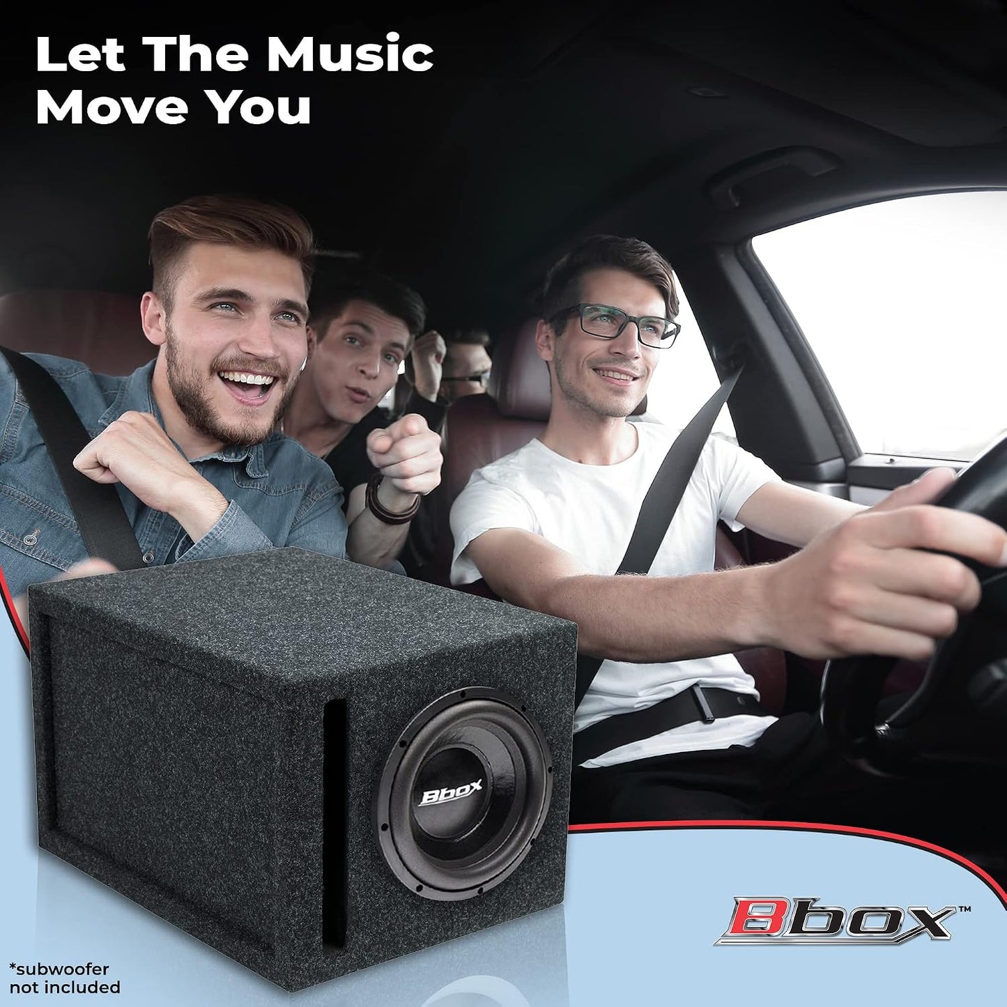 Caja subwoofer coche 8pulg MDF con terminal y alfombrado