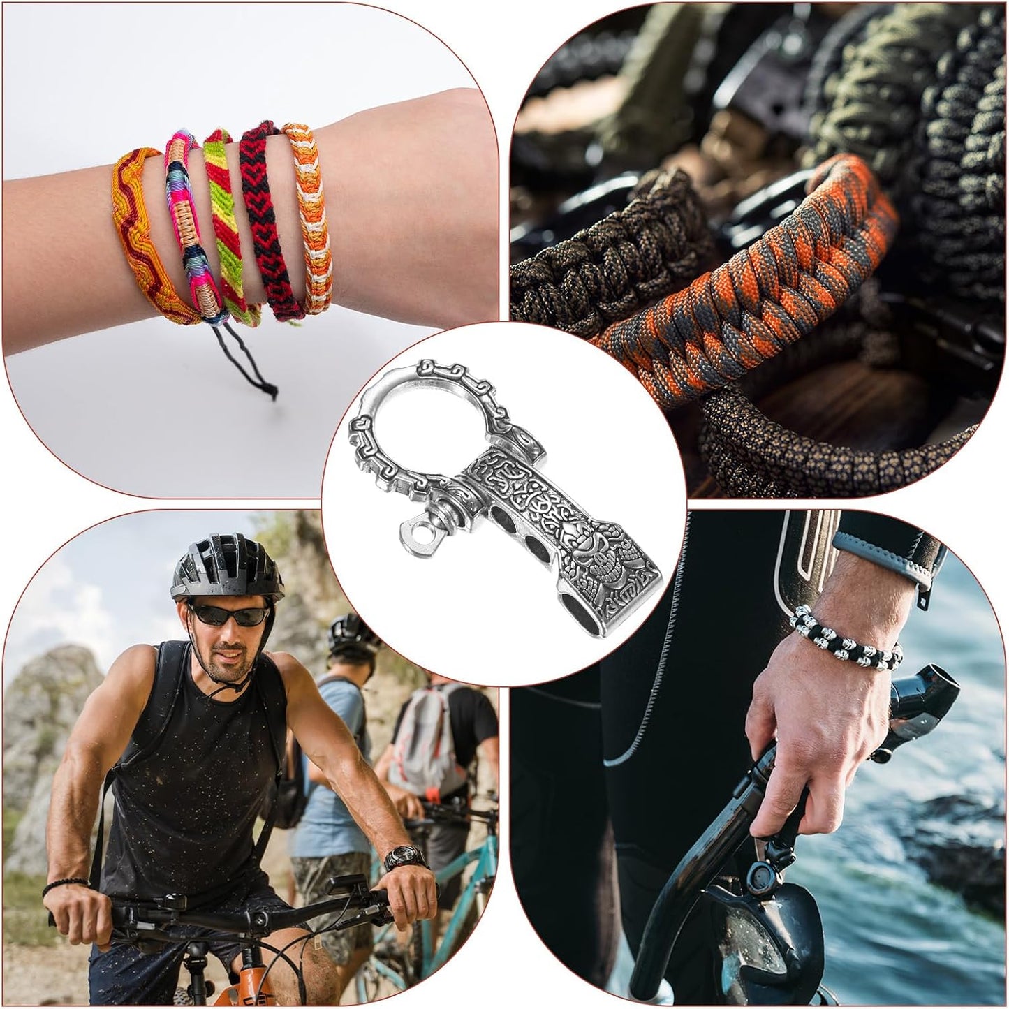 Hebilla grillete cuerda ajustable para pulseras
