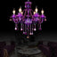 Candelabro colgante cristal K9 púrpura 6 luces E12