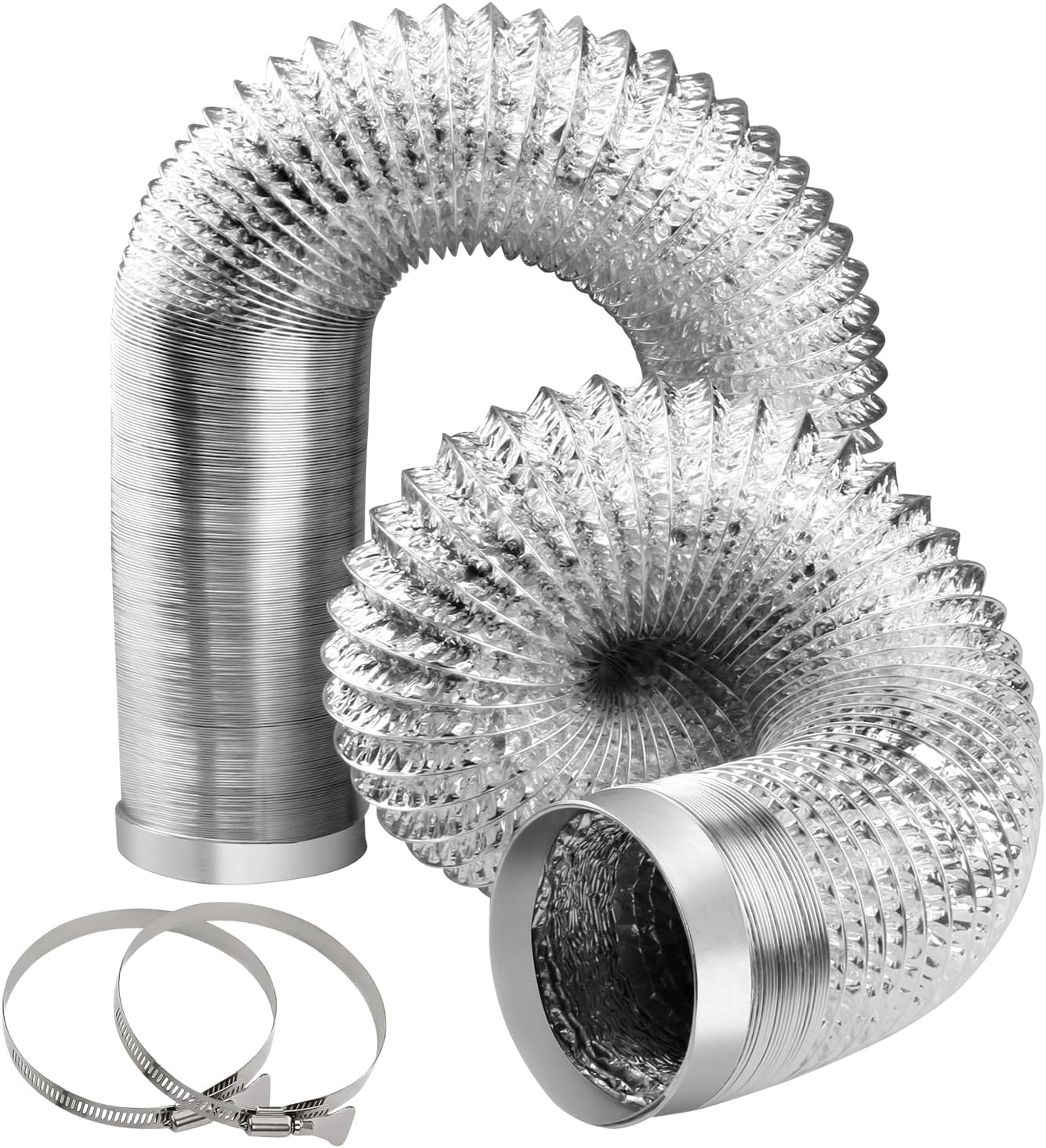 Manguera ventilación secadora 4pulg 5ft aluminio flexible