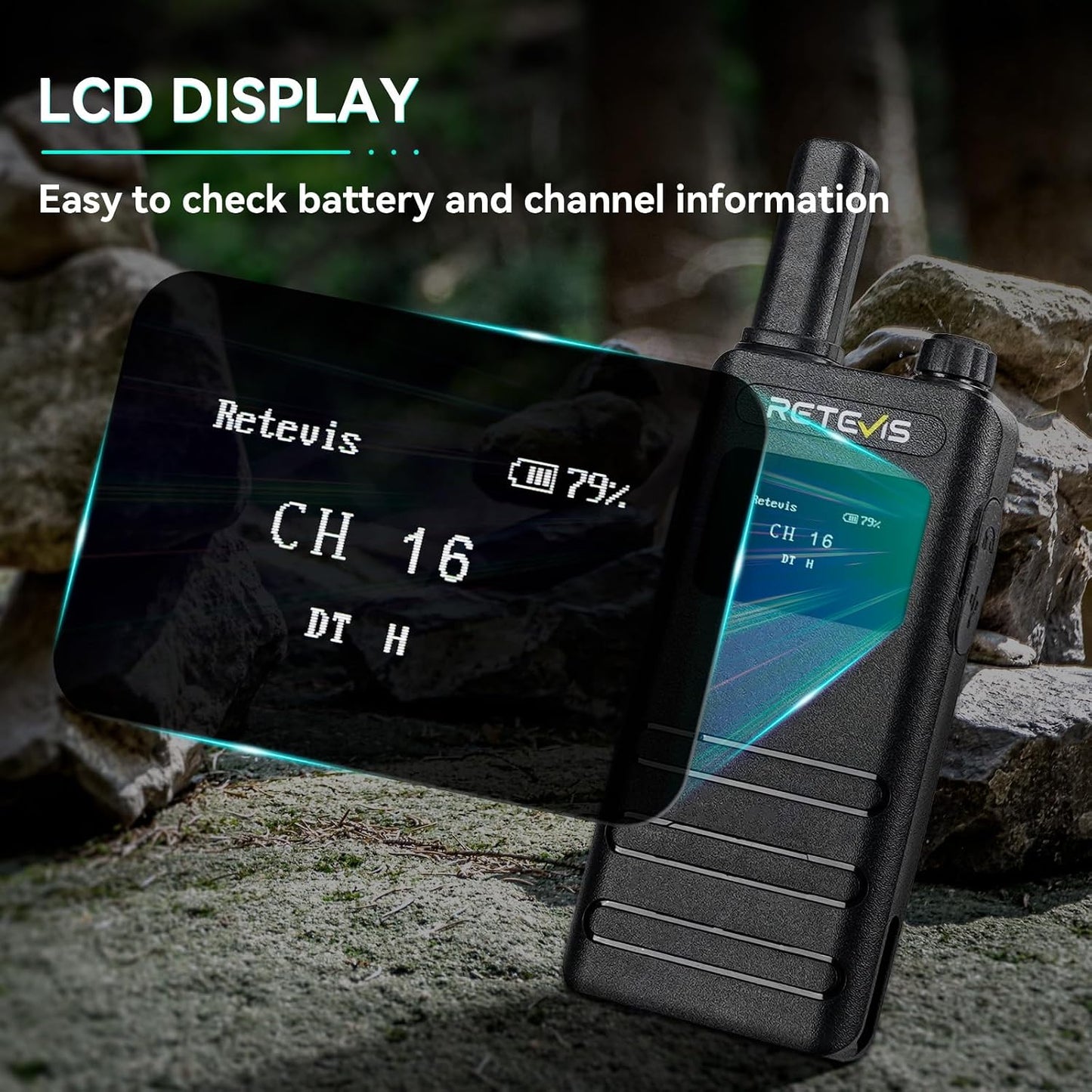 Walkie Talkie LCD batería 1620 mAh pack 2