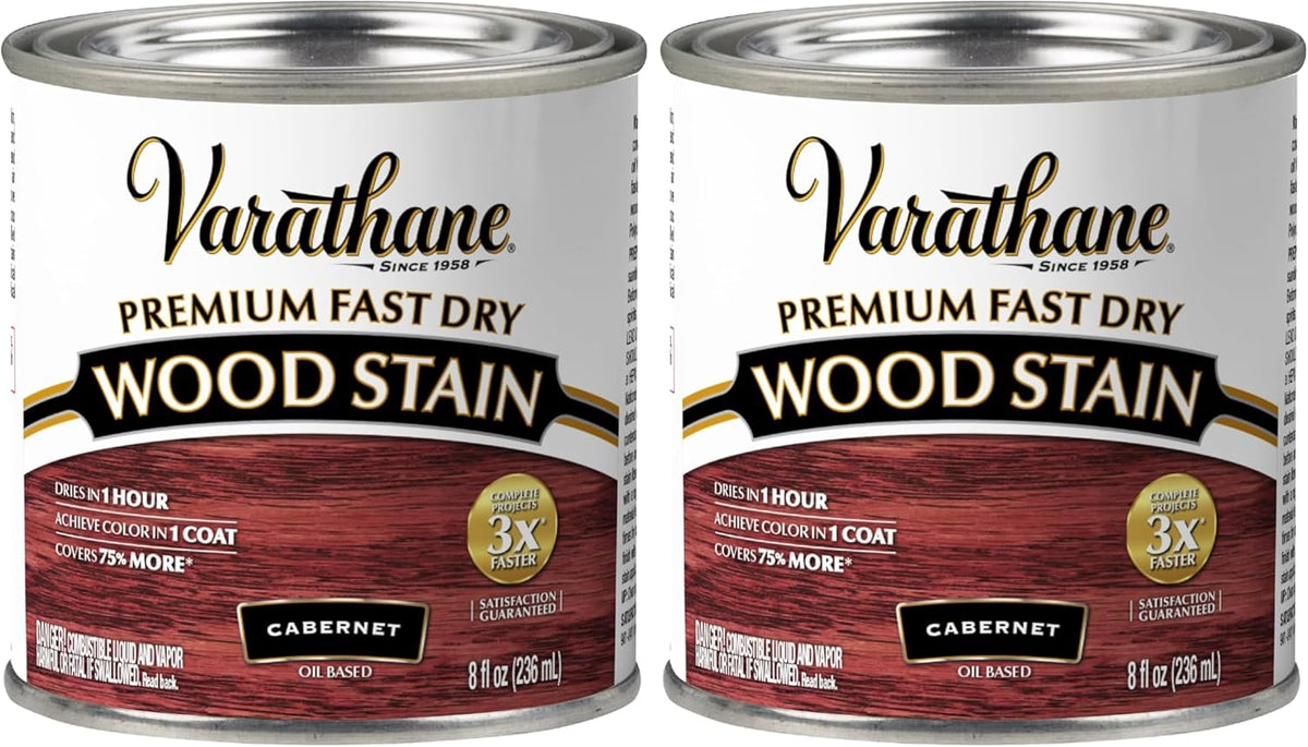 Tinte madera secado rápido 8oz cabernet pack 2